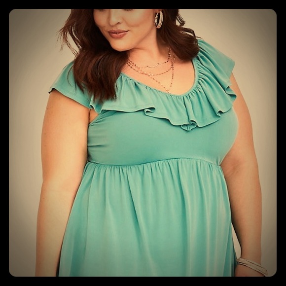 torrid Tops - TORRID SEA GREEN JERSEY KNIT BABYDOLL TANK NWT
